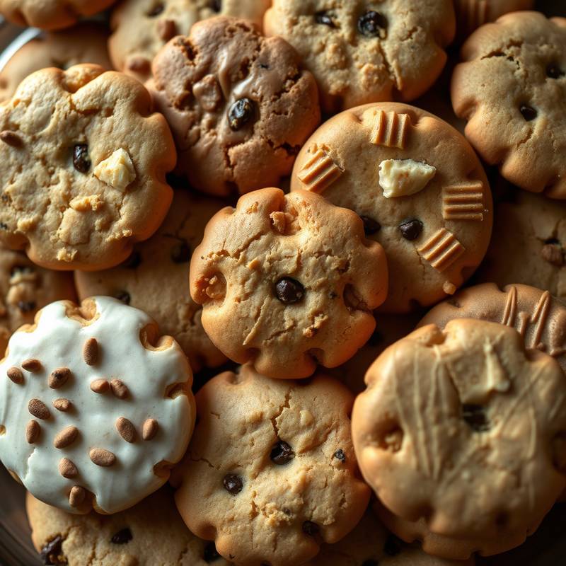 Een afbeelding van diverse soorten koekjes, die symbool staan voor de digitale cookies waar dit beleid over gaat.
